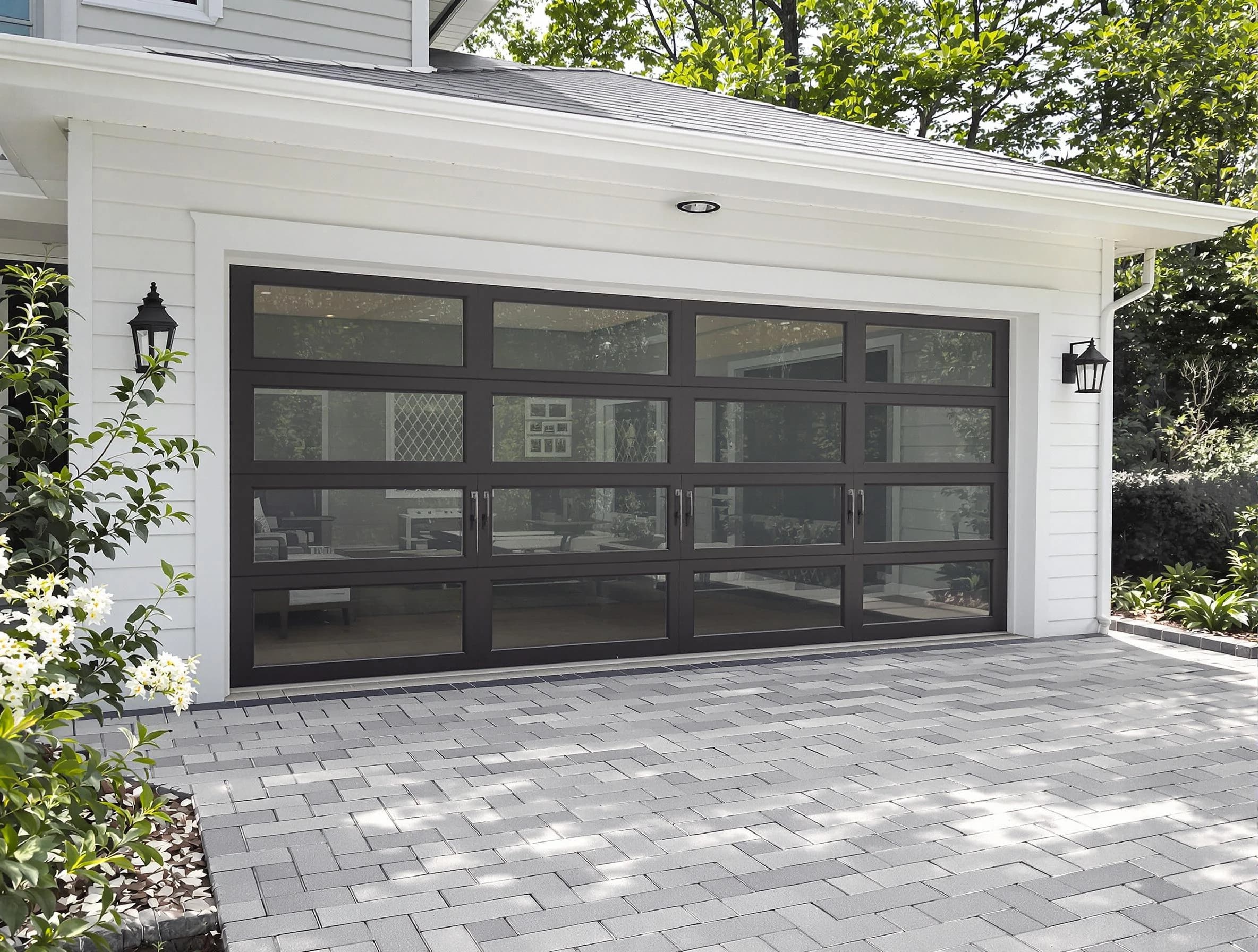 Tuttle Garage Door Repair design specialist presenting custom garage door options to Tuttle homeowner