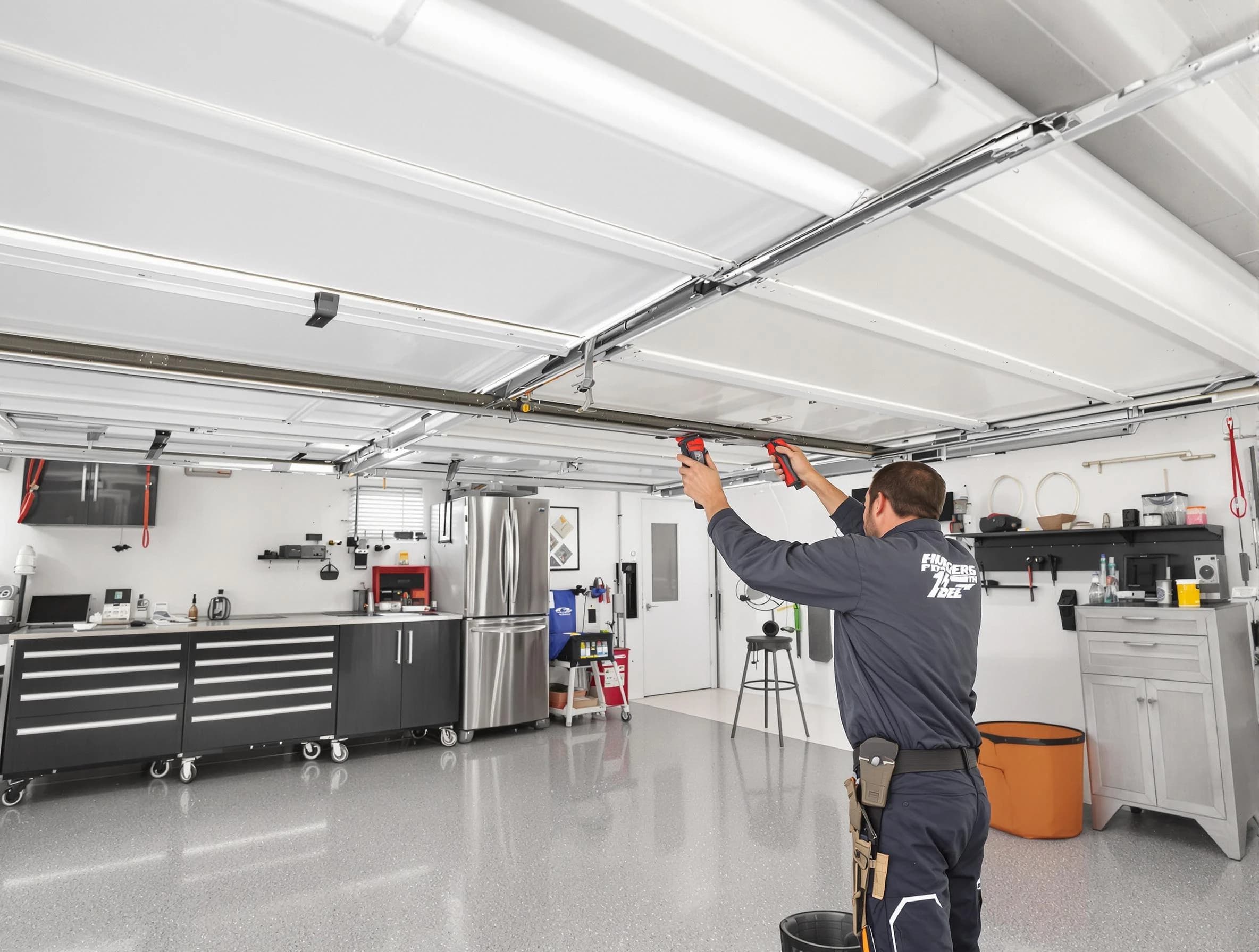 Overhead garage door repair service by Tuttle Garage Door Repair in Tuttle
