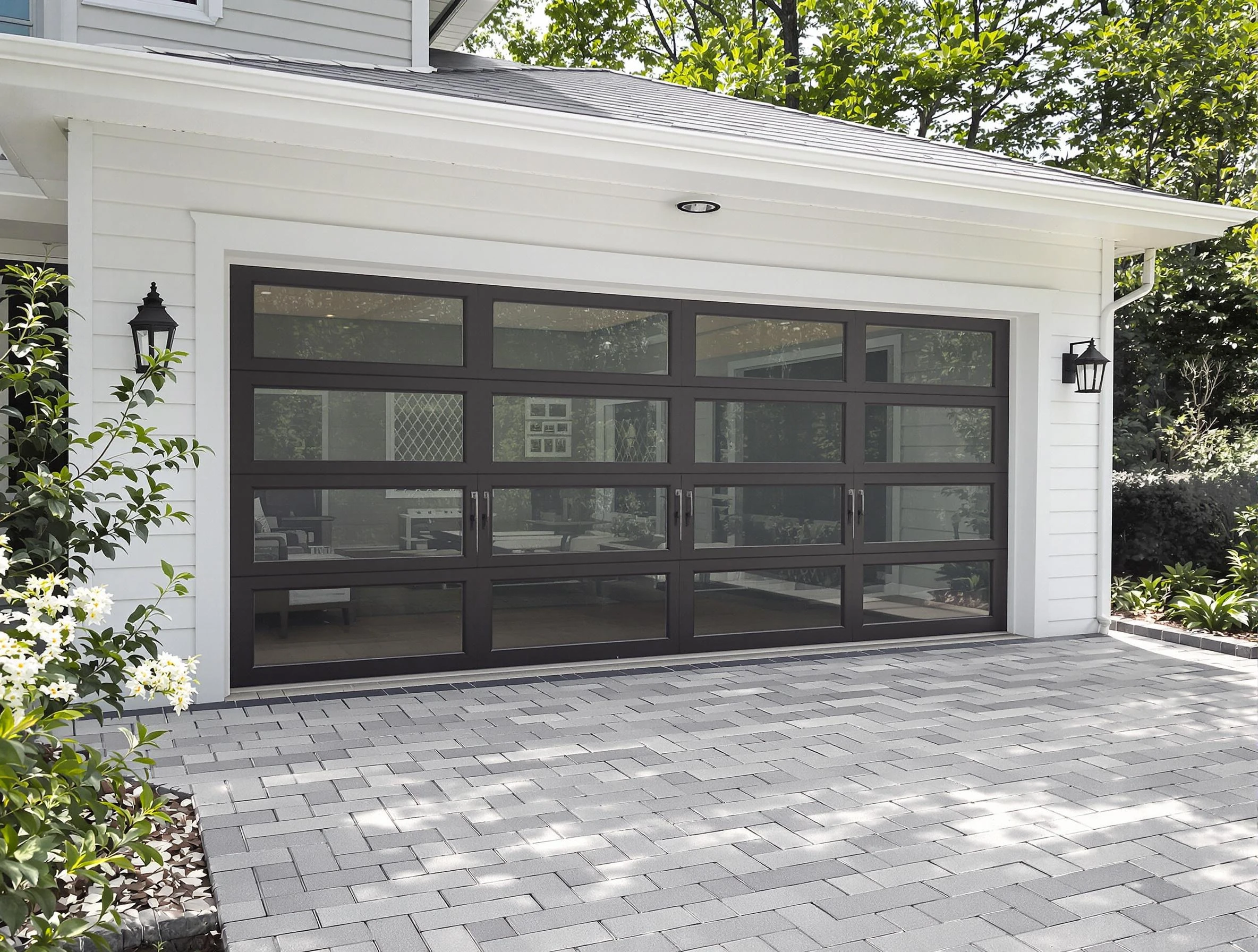 Tuttle Garage Door Repair design specialist presenting custom garage door options to Tuttle homeowner